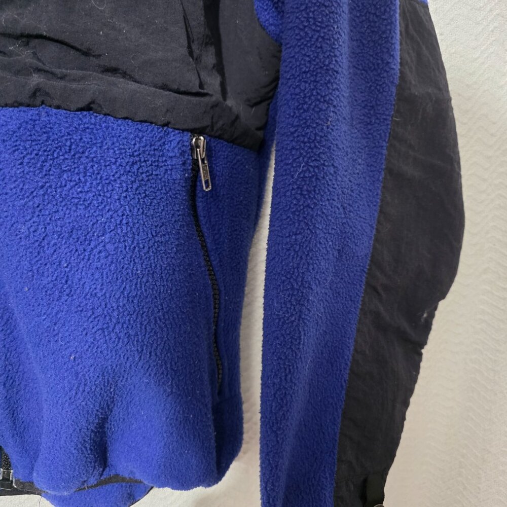 Vtg The North Face Denali Black Navy Fleece Zip Men/UnisexJacket Made in USA S - Picture 5 of 10